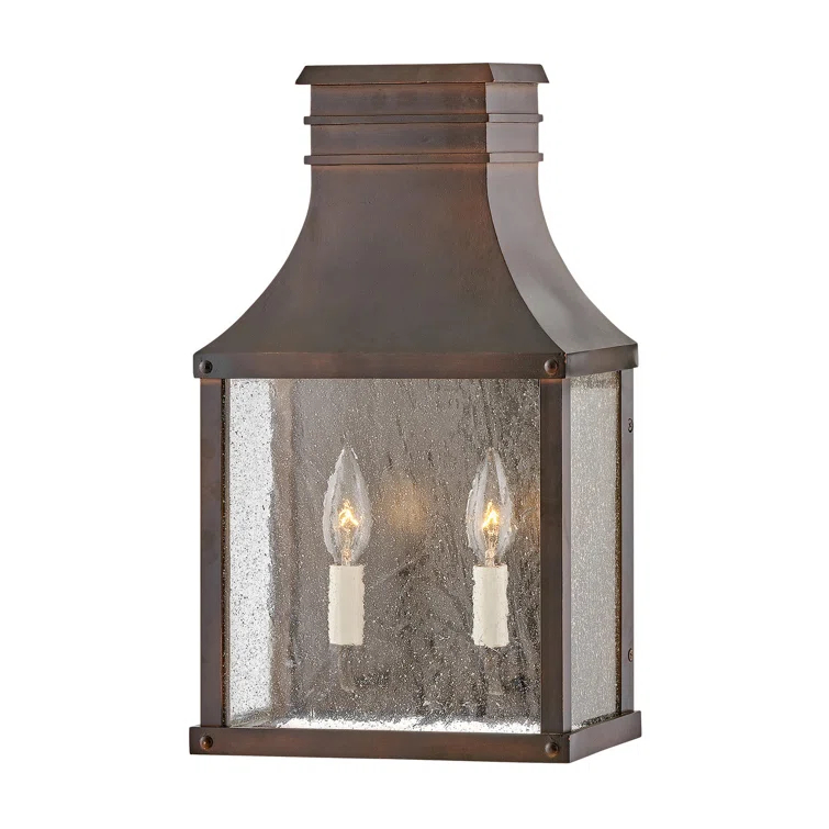 Beacon Hill 2 - Bulb 17.25" H Seeded Glass Outdoor Wall Lantern
