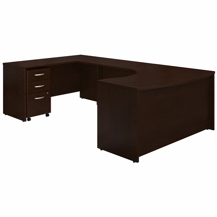 Series C 60W Left Handed Bow Front U Shaped Desk with Mobile File Cabinet