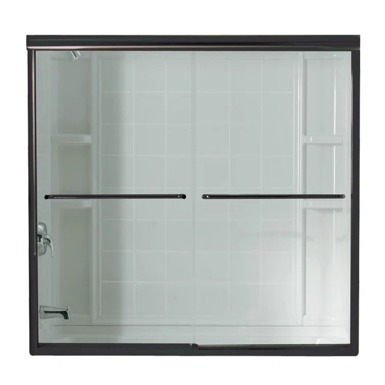 Finesse 59.625'' x 58.06'' Bypass Frameless Bath Door