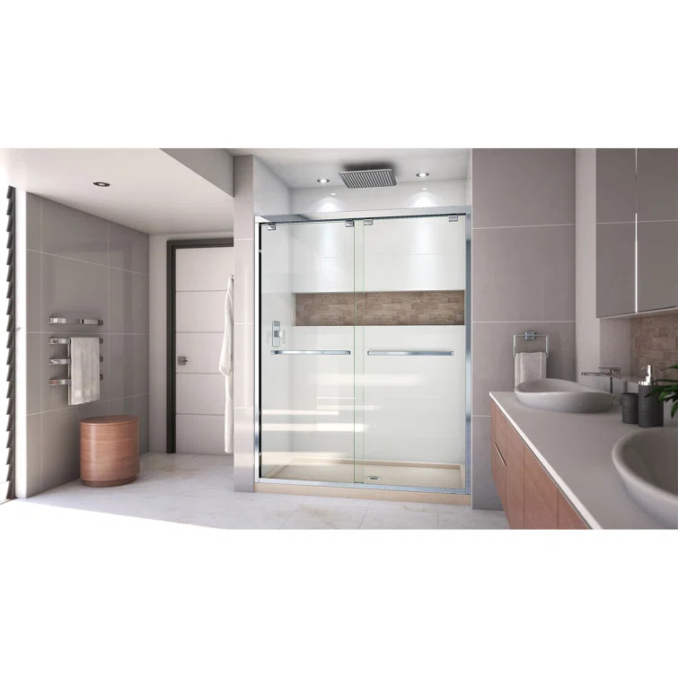 Encore 78.75" H Semi-frameless Sliding Shower Enclosure