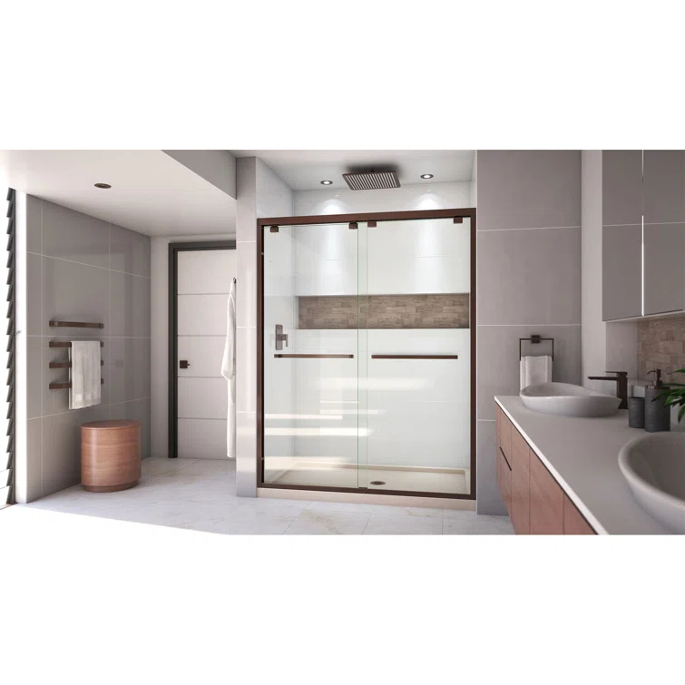 Encore 78.75" H Semi-frameless Sliding Shower Enclosure
