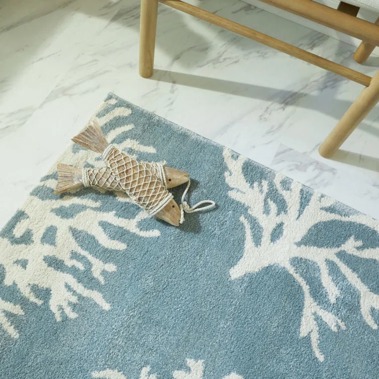 Boca Blue/White Area Rug