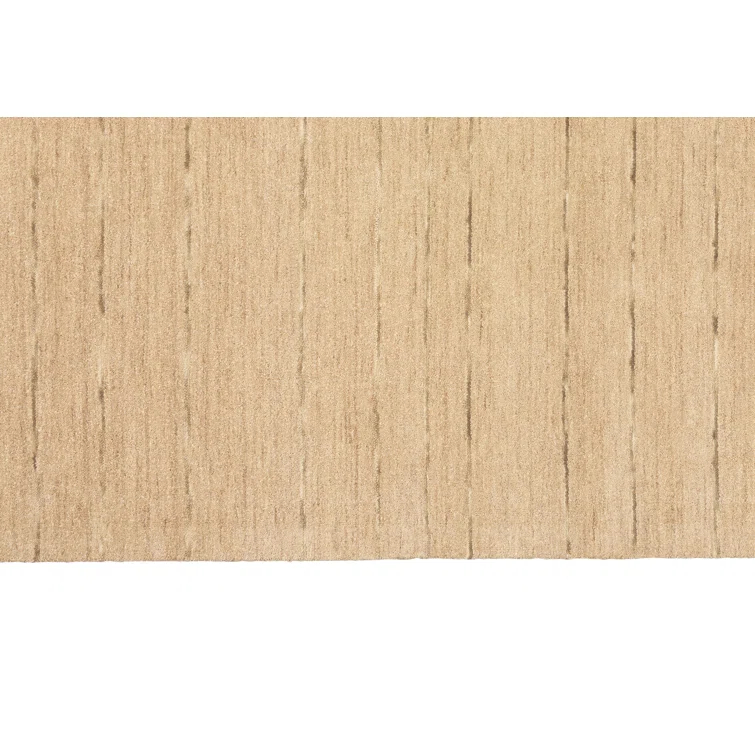 Halo Striped Handmade Wool Beige Area Rug