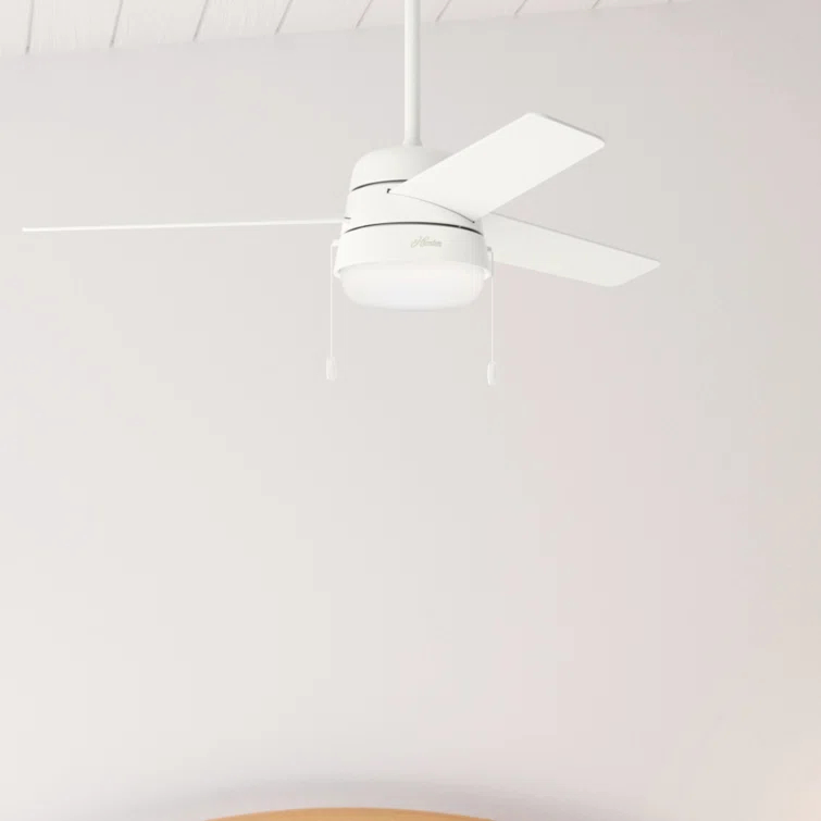 Hunter Fan 52" Aker 3 - Blade Indoor Standard Ceiling Fan with Pull Chain and Light Kit Included