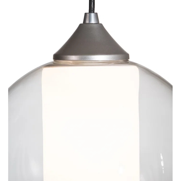 Contemporary Globe Brushed Nickel & Glass Indoor/Outdoor Pendant