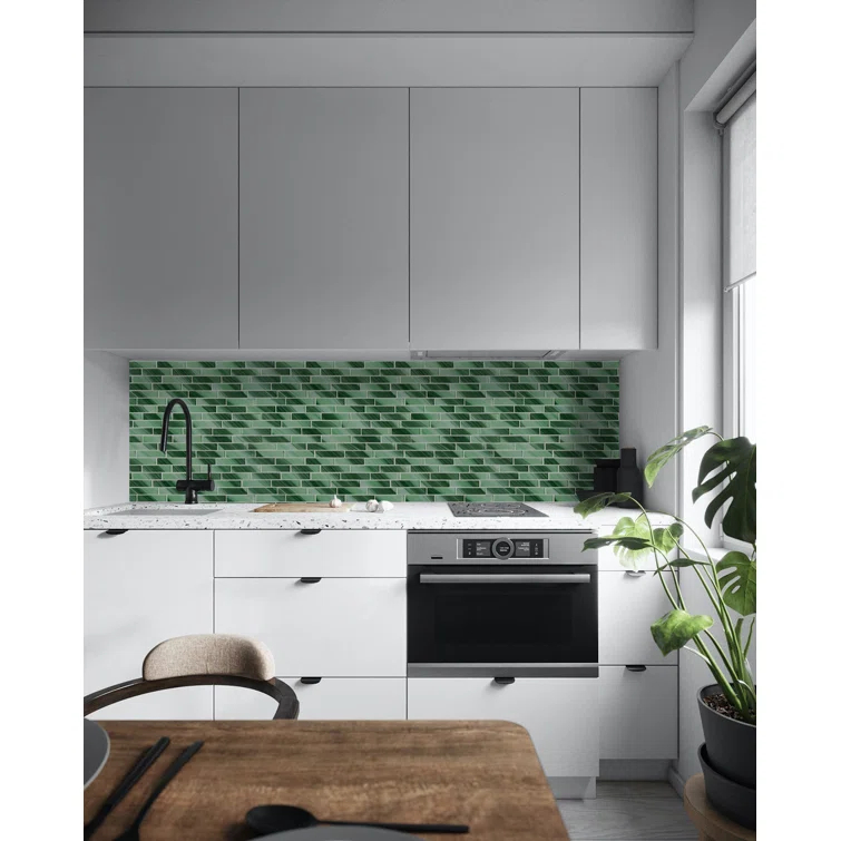 Premium Hand Painted 1" x 4" Straight Edge Glass Mosaic Tile