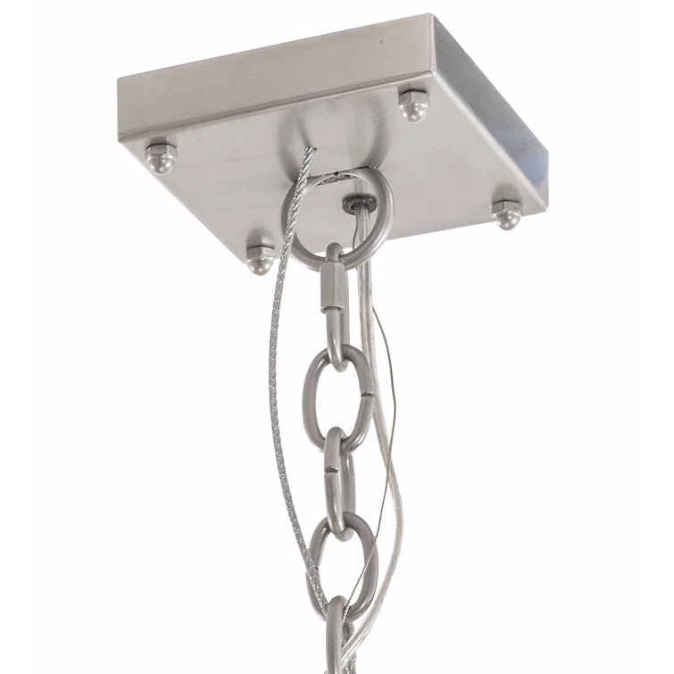 Elegant Nickel-Finish 8-Light LED Glass Chandelier for Indoor/Outdoor