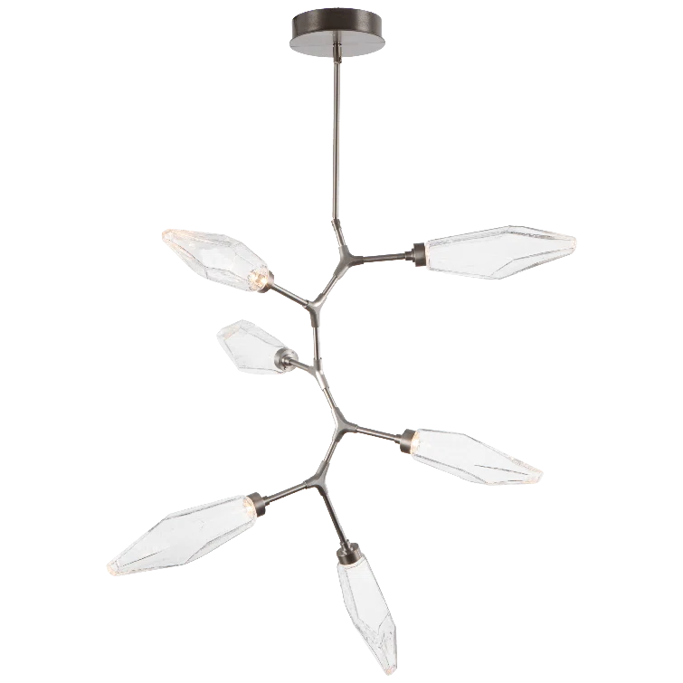 Rock Crystal 6 - Light Dimmable LED Modern Linear Chandelier