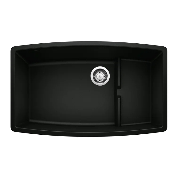 Performa Cascade SILGRANIT 32" L X 20'' W Single Bowl Undermount Kitchen Sink with Colander