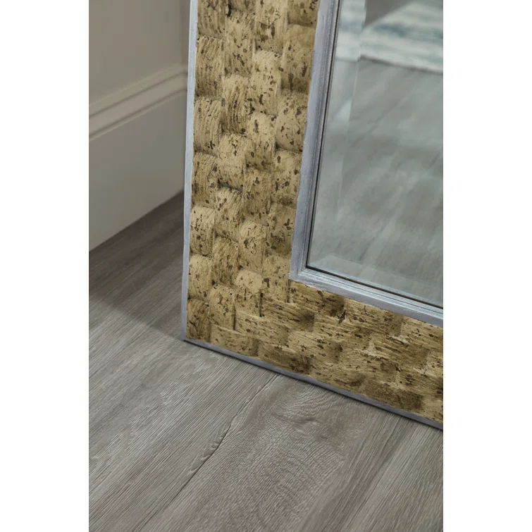 Transitional Full-Length Rectangular Wood & Silver Mirror 42x84
