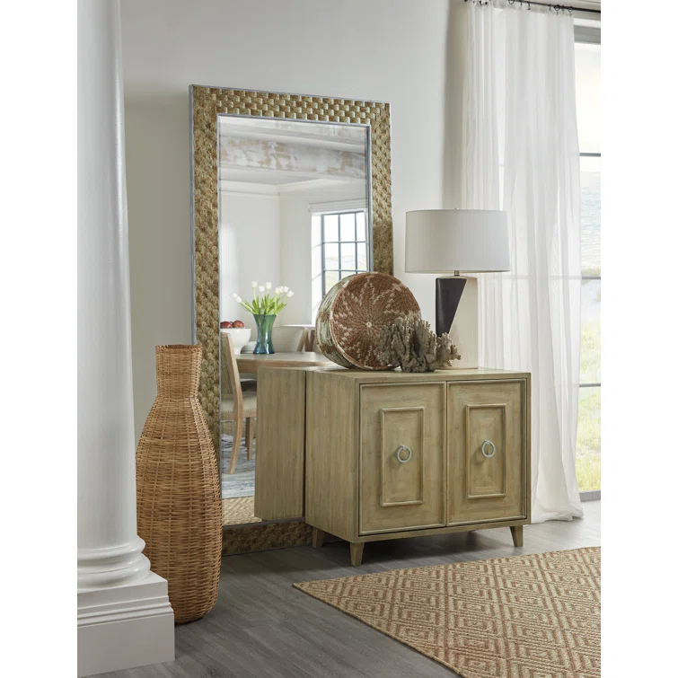 Transitional Full-Length Rectangular Wood & Silver Mirror 42x84