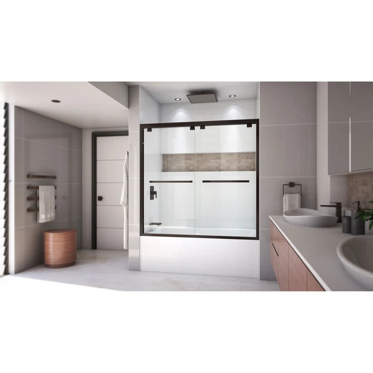 Encore 56" W x 58" H Semi-Frameless Tub Door with ClearMax Technology