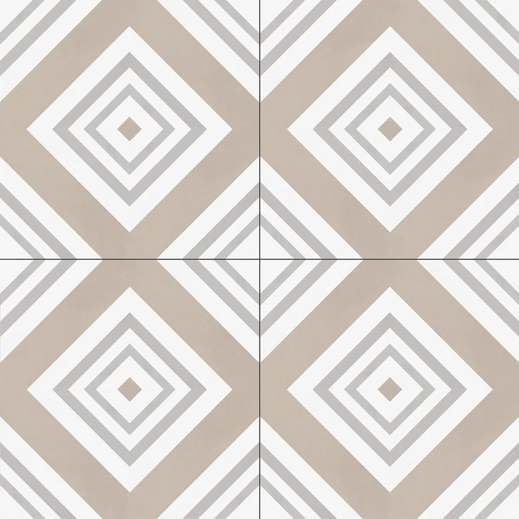 Bliss 8-in. Encaustic Spanish/Moroccan Patterned Matte Porcelain Wall & Floor Tile