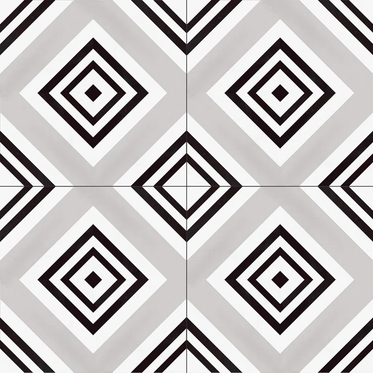 Bliss 8-in. Encaustic Spanish/Moroccan Patterned Matte Porcelain Wall & Floor Tile
