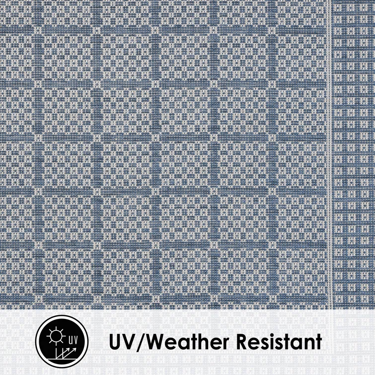 Nicole Miller New York Patio Country Luna Geometric Indoor/Outdoor Area Rug, Blue/Gray