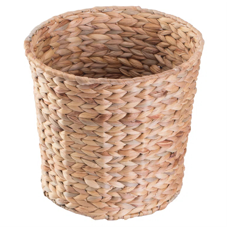 Vintiquewise Natural Wicker Water Hyacinth Open Waste Basket - 4 Gallons