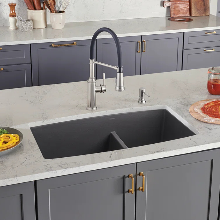 Performa SILGRANIT 33" L x 19" W Double Bowl Undermount Kitchen Sink