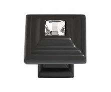 Swarovski Crystal 1 1/4" Length Square Knob