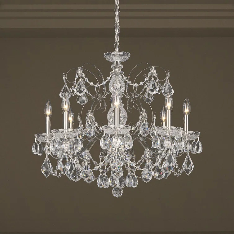 Century 8 - Light Glass Tiered Chandelier