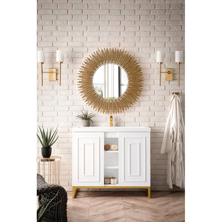 Alicante 39.5'' Single Bathroom Vanity with Solid Surface Top