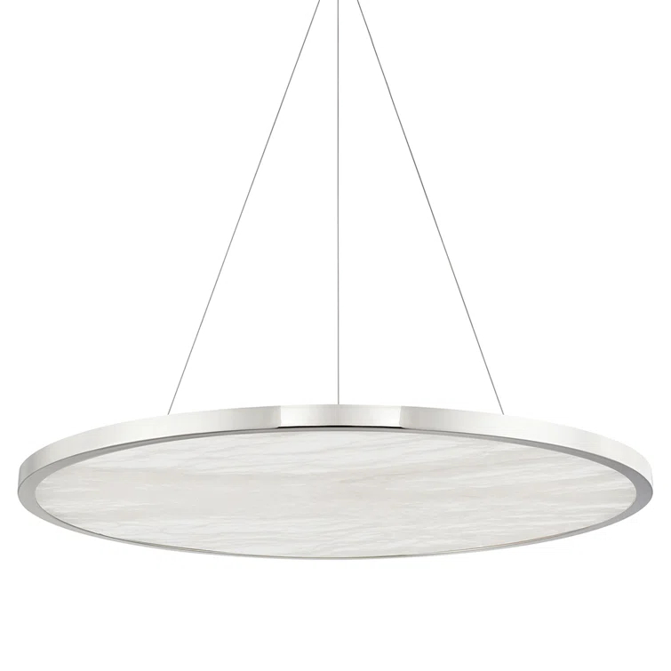 Eastport 36" Polished Nickel LED Glass Pendant