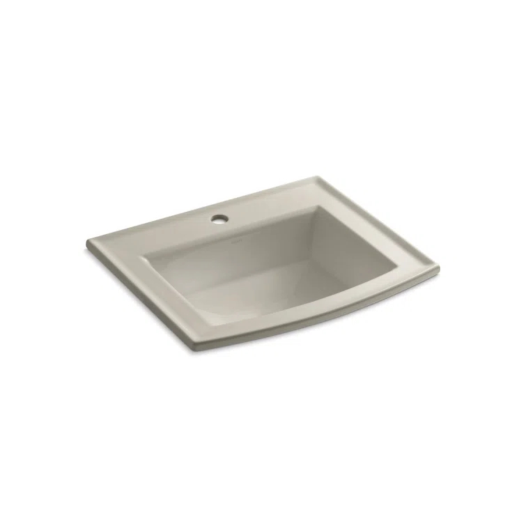 Archer® Vitreous China Rectangular Drop-In Bathroom Sink with Overflow