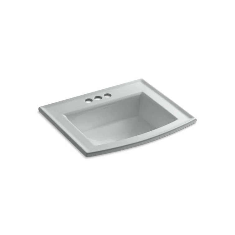 Archer® Vitreous China Rectangular Drop-In Bathroom Sink with Overflow