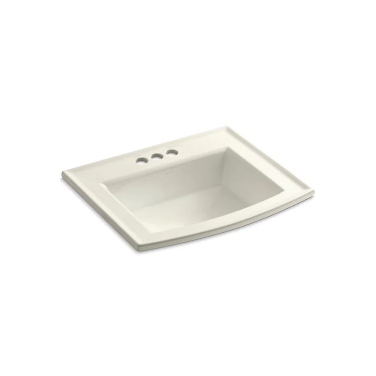 Archer® Vitreous China Rectangular Drop-In Bathroom Sink with Overflow