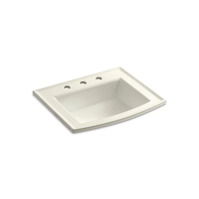 Archer® Vitreous China Rectangular Drop-In Bathroom Sink with Overflow