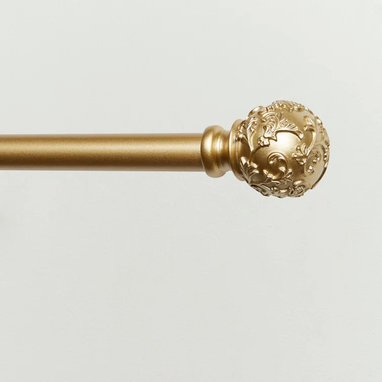 Jewett Exclusive Home Vine 1" Curtain Rod and Coordinating Finial Set, Adjustable