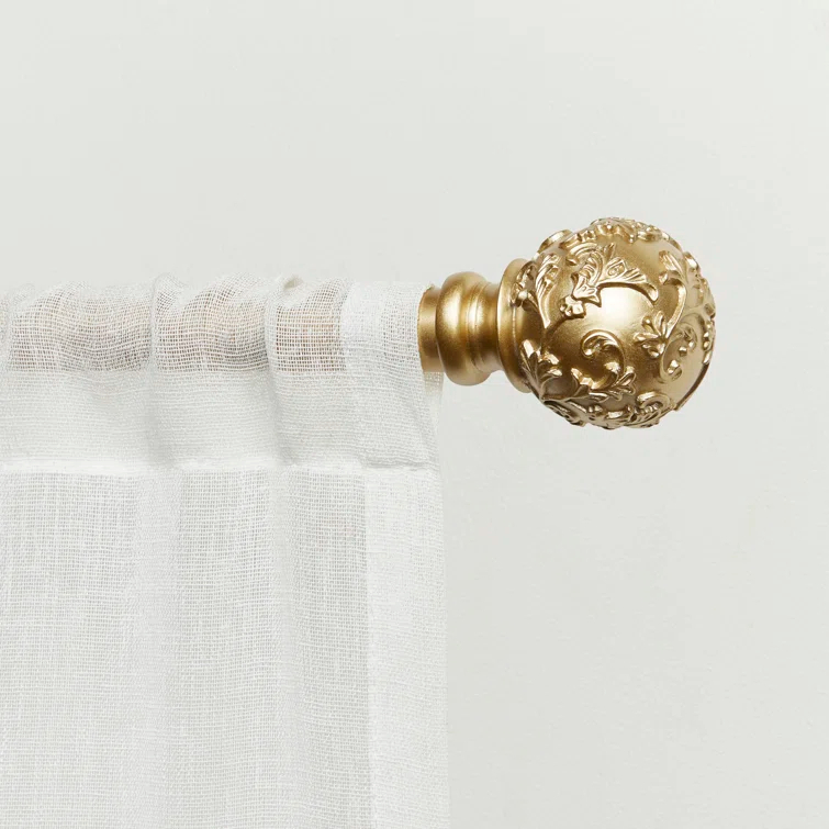 Jewett Exclusive Home Vine 1" Curtain Rod and Coordinating Finial Set, Adjustable