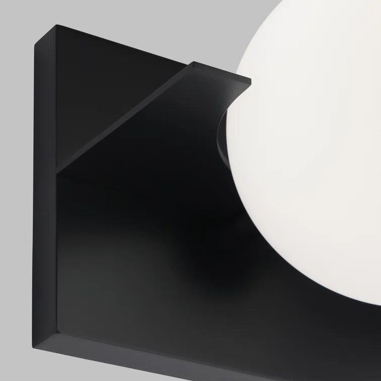 Orbel Matte Black Dimmable LED Vanity Light with Frosted Glass