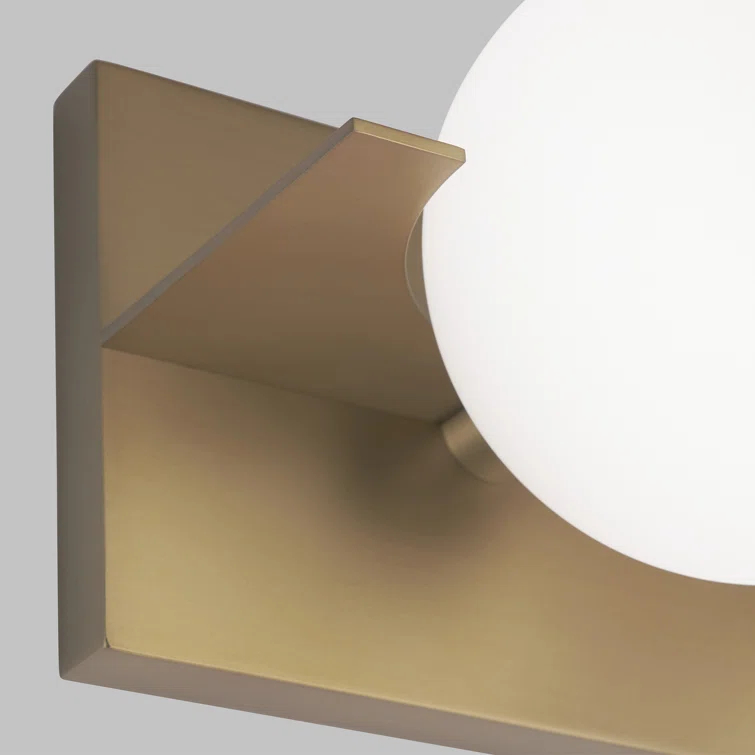 Aged Brass 3-Light Glass Vanity Light