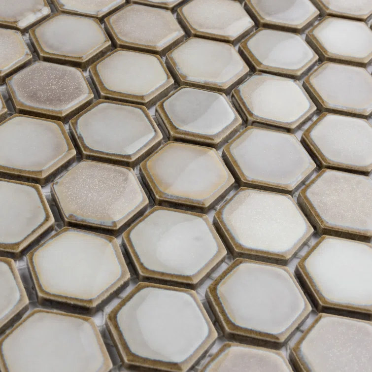 Hudson 1" Hex 11-7/8 " x 13-1/4 " Porcelain Mosaic Floor and Wall Tile