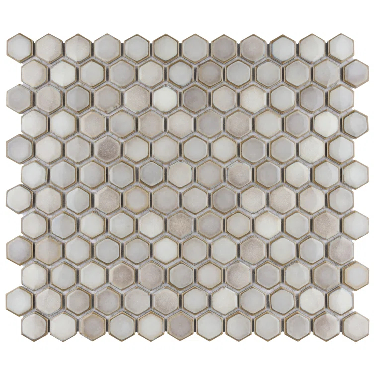 Hudson 1" Hex 11-7/8 " x 13-1/4 " Porcelain Mosaic Floor and Wall Tile