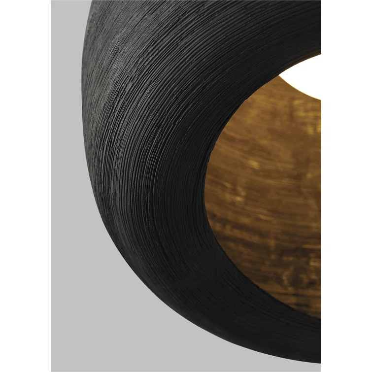 Karam Black Ceramic Oversized LED Pendant Light