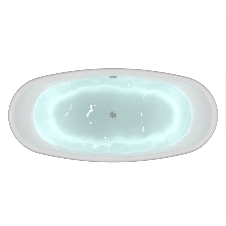 66.14'' x 30.71'' Freestanding Soaking Acrylic Bathtub
