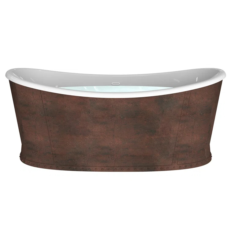 66.14'' x 30.71'' Freestanding Soaking Acrylic Bathtub