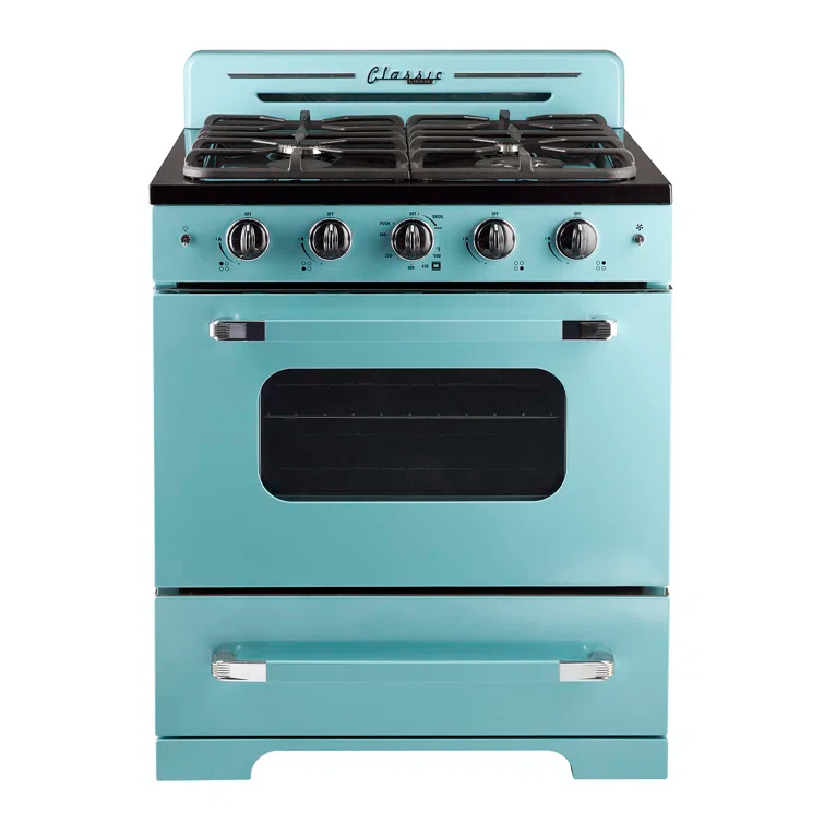 Unique Appliances Classic Retro 30" 4 burner 3.9 cu. ft. Freestanding Gas Range with Convection Oven UGP-30CR T