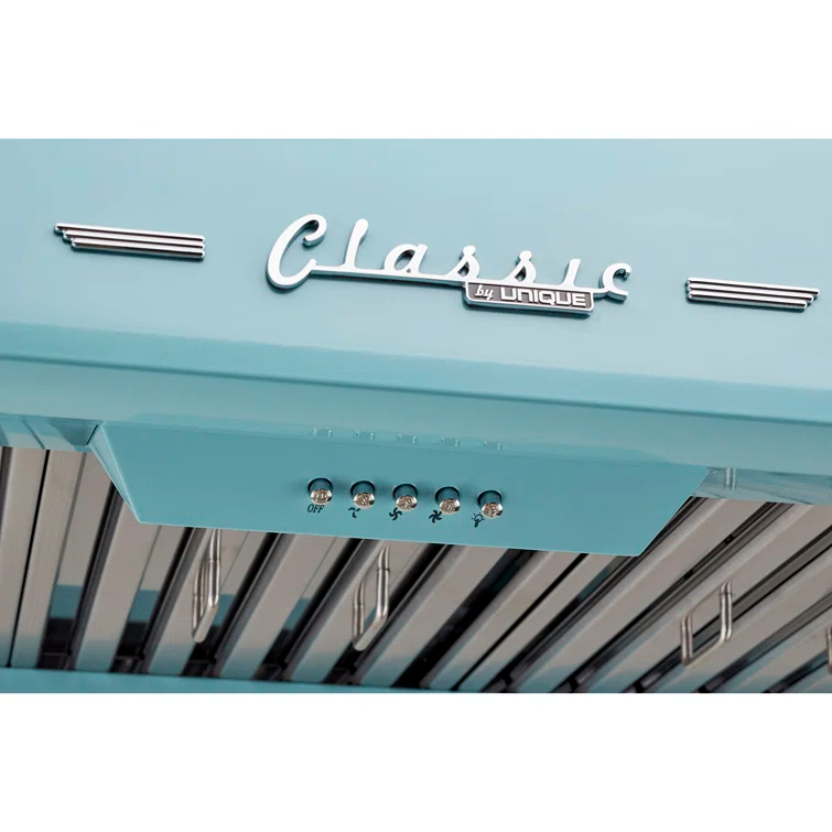 Classic Retro 30" 700 CFM Ducted Under Cabinet Range Hood with Stainless Steel Baffles and Light