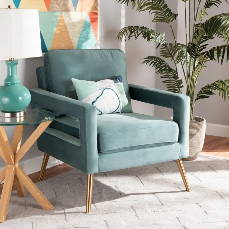Everly Quinn Arbaaz Velvet Armchair