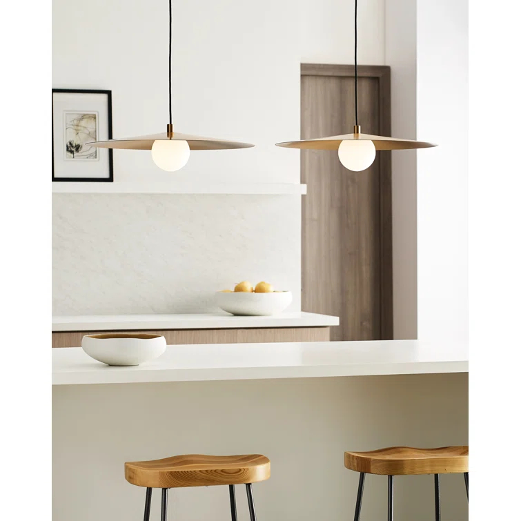 Aged Brass Glass Globe LED Pendant Light