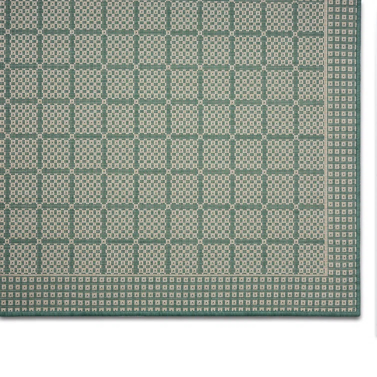 Nicole Miller New York Patio Country Luna Geometric Indoor/Outdoor Area Rug, Green/Beige