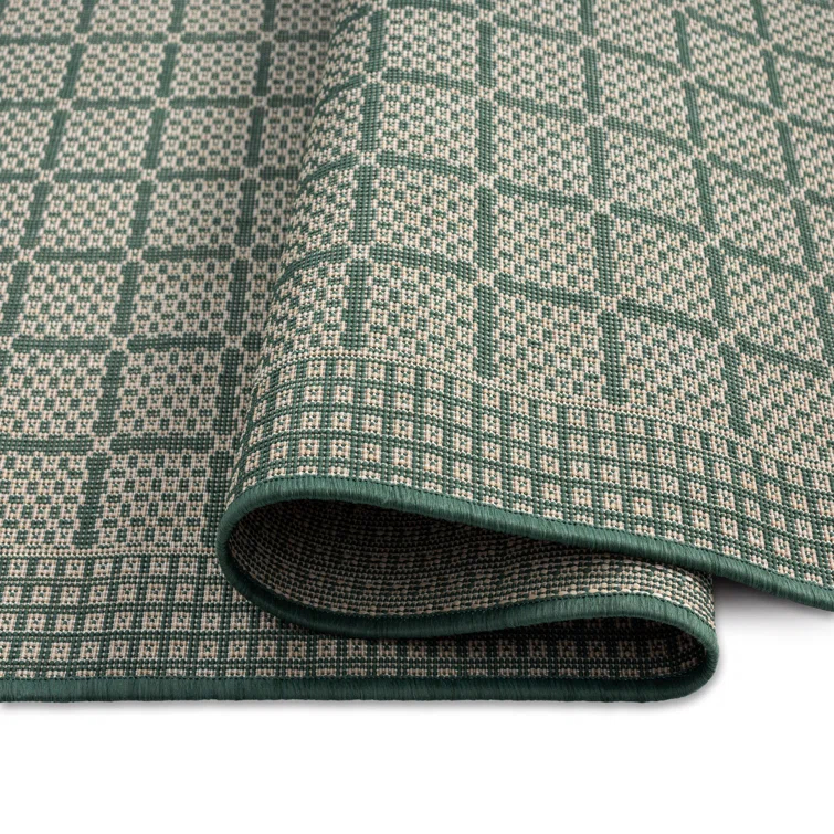 Nicole Miller New York Patio Country Luna Geometric Indoor/Outdoor Area Rug, Green/Beige