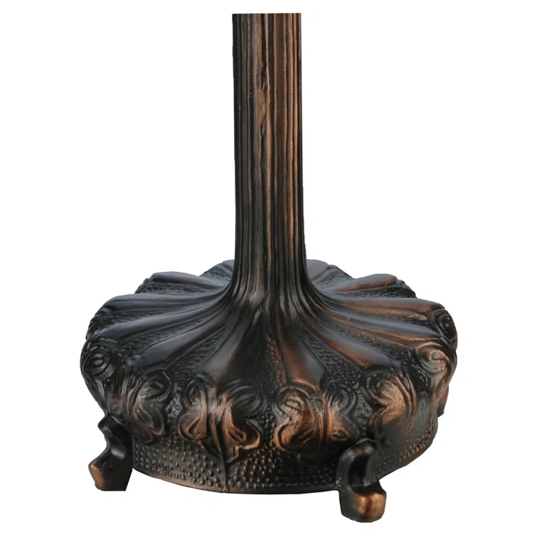 Mahogany Bronze 25" Wisteria Stained Glass 2-Light Table Lamp