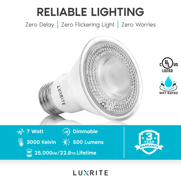 50 Watt Equivalent PAR20 E26/Medium (Standard) Dimmable LED Bulb