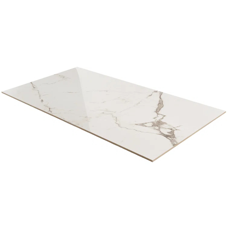 Large Format 24" x 47" Polished Marble Look Porcelain Floor and Wall Tile (15.5 Sq. Ft. / Case)