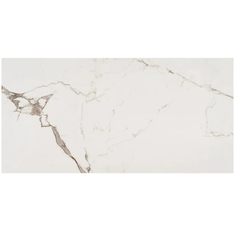 Large Format 24" x 47" Polished Marble Look Porcelain Floor and Wall Tile (15.5 Sq. Ft. / Case)