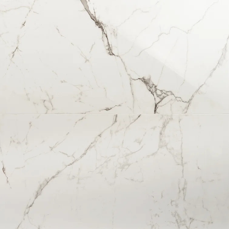 Large Format 24" x 47" Polished Marble Look Porcelain Floor and Wall Tile (15.5 Sq. Ft. / Case)