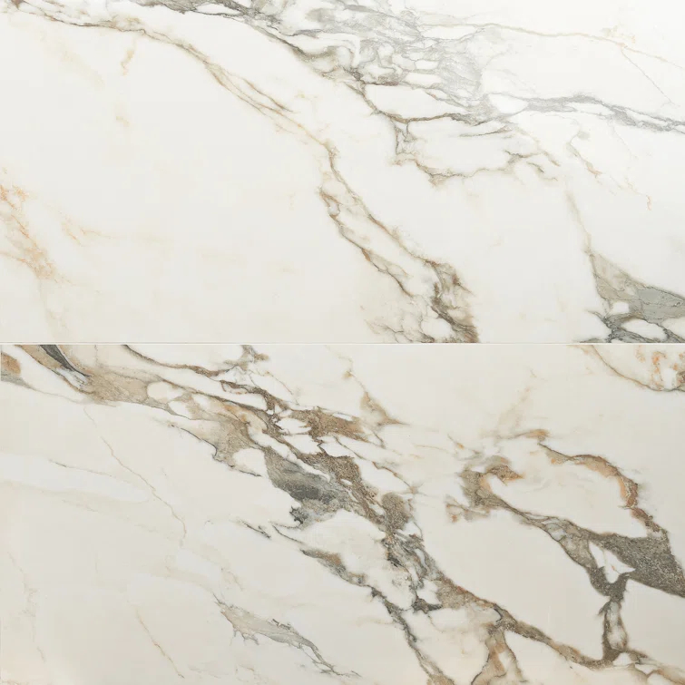 Saroshi 24" x 47" Polished Marble Look Porcelain Floor and Wall Tile (15.5 Sq. Ft. / Case)